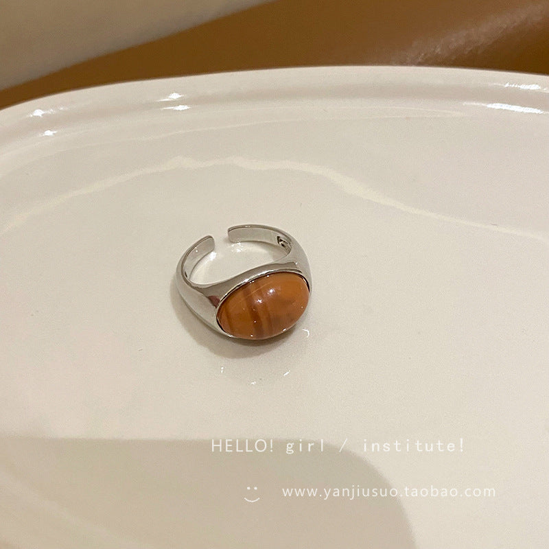 Wholesale Vintage Natural Stone Open Index Finger Ring